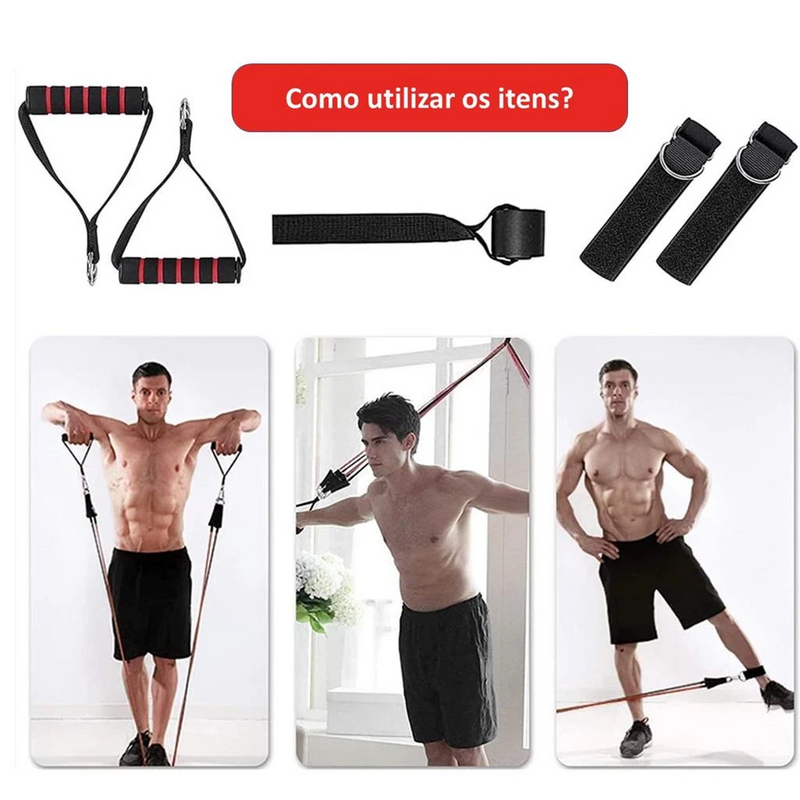 it Elásticos Extensor + Miniband 17 Peças – Treino Completo, Portátil e Progressivo