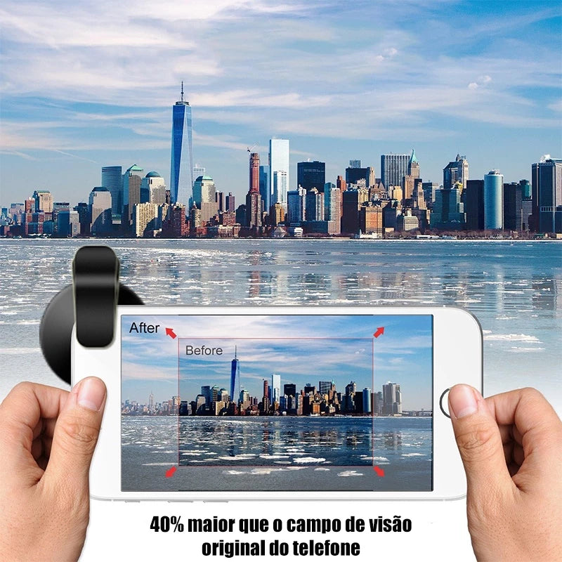 Lente de Celular AUXOM 0.45X Grande Angular + Macro Profissional – Fotografia e Vídeo com Smartphone