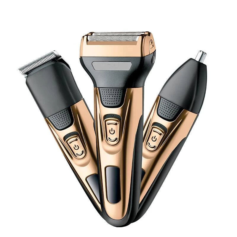 Depilador / Aparador / Barbeador Elétrico 3-em-1 – Multiuso para Rosto, Corpo & Área Íntima
