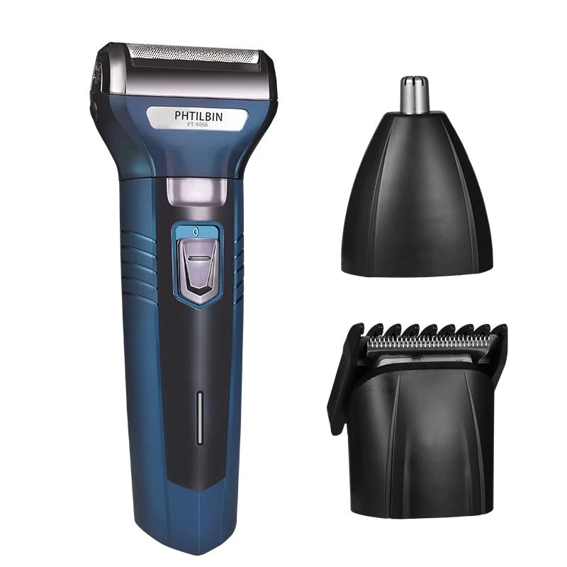 Depilador / Aparador / Barbeador Elétrico 3-em-1 – Multiuso para Rosto, Corpo & Área Íntima