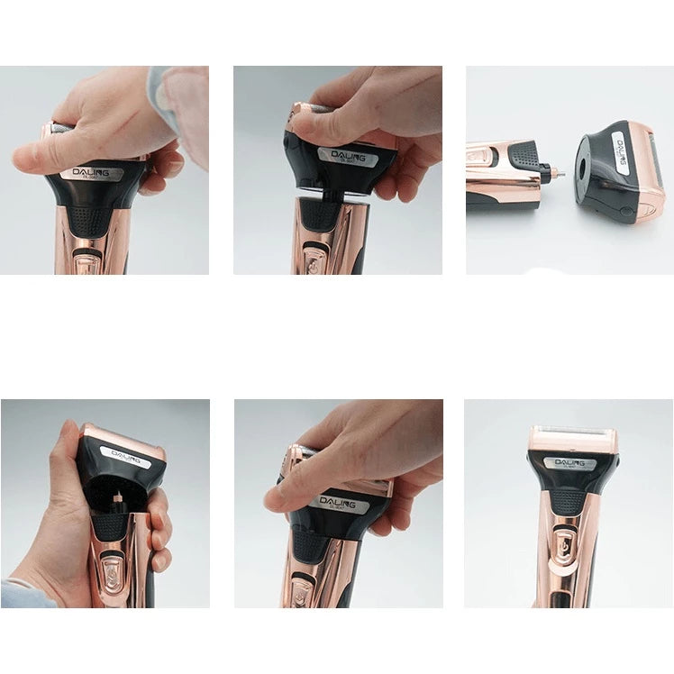 Depilador / Aparador / Barbeador Elétrico 3-em-1 – Multiuso para Rosto, Corpo & Área Íntima
