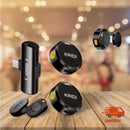 Microfone de Lapela Profissional Duplo Sem Fio Anti-Ruído – Kit para Celular & Tablet