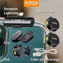 Microfone de Lapela Profissional Duplo Sem Fio Anti-Ruído – Kit para Celular & Tablet