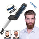 Chapinha Pente Modelador Portátil Masculino – Alisador de Barba e Cabelo, Compacto, Bivolt